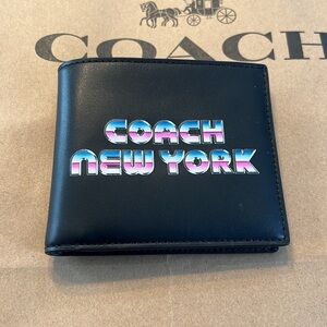 Coach C3412 Double Billfold Wallet With 80'S New York Graphic